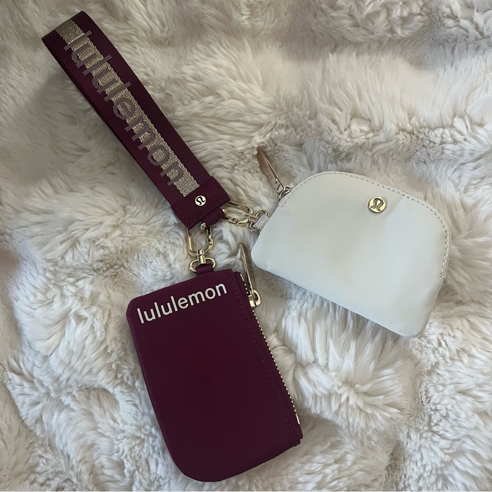 Lululemon Dual Pouch Wristlet Maroon White